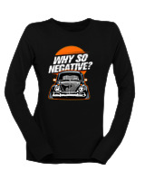 Μακρυμάνικο Μακό Γυναικείο - Why So Negative - Color Thumbnail Μαύρο