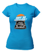 T-Shirt Στενή Γραμμή Γυναικείο - Why So Negative - Color Thumbnail Τιρκουάζ