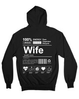 Ζακέτα Φούτερ με κουκούλα - Wife - Color Thumbnail Μαύρο
