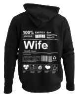 Φούτερ με κουκούλα - Wife - Color Thumbnail Μαύρο