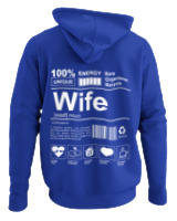Φούτερ με κουκούλα - Wife - Color Thumbnail Μπλε Ρουά