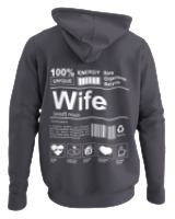 Φούτερ με κουκούλα - Wife - Color Thumbnail Ανθρακί