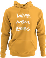 Φούτερ με κουκούλα - Wife Mom Boss - Color Thumbnail Κίτρινο Χρυσό