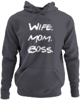 Φούτερ με κουκούλα - Wife Mom Boss - Color Thumbnail Ανθρακί