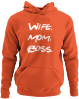 Φούτερ με κουκούλα - Wife Mom Boss - Color Thumbnail Πορτοκαλί
