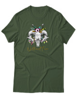 T-Shirt Αντρικό - Wild And Free - Color Thumbnail Κυπαρισσί