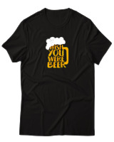 T-Shirt Αντρικό - Wish You Were Beer - Color Thumbnail Μαύρο