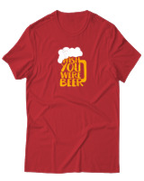 T-Shirt Αντρικό - Wish You Were Beer - Color Thumbnail Κόκκινο