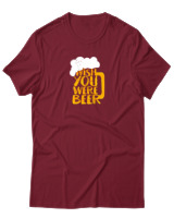 T-Shirt Αντρικό - Wish You Were Beer - Color Thumbnail Σκούρο Κόκκινο