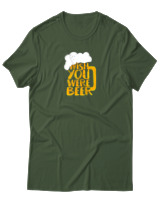 T-Shirt Αντρικό - Wish You Were Beer - Color Thumbnail Κυπαρισσί