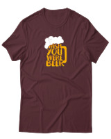 T-Shirt Αντρικό - Wish You Were Beer - Color Thumbnail Μπορντό