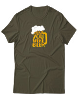 T-Shirt Αντρικό - Wish You Were Beer - Color Thumbnail Χακί