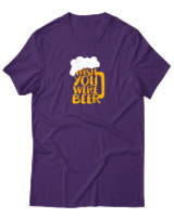 T-Shirt Αντρικό - Wish You Were Beer - Color Thumbnail Σκούρο Μωβ