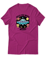 T-Shirt Αντρικό - Wish You Were Weird - Color Thumbnail Φουξια
