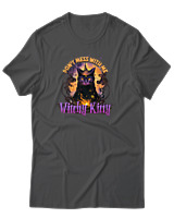 T-Shirt Αντρικό - Witchy Kitty - Color Thumbnail Ανθρακί