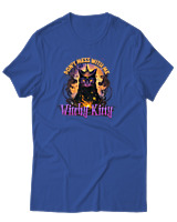 T-Shirt Αντρικό - Witchy Kitty - Color Thumbnail Μπλε Ρουά