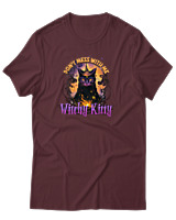 T-Shirt Αντρικό - Witchy Kitty - Color Thumbnail Μπορντό
