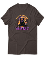 T-Shirt Αντρικό - Witchy Kitty - Color Thumbnail Καφέ