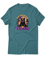 T-Shirt Αντρικό - Witchy Kitty - Color Thumbnail Μπλε Πράσινο