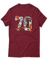 T-Shirt Αντρικό - Work Style - Color Thumbnail Σκούρο Κόκκινο