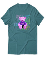 T-Shirt Αντρικό - Work Your Heart Out - Color Thumbnail Μπλε Πράσινο