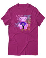 T-Shirt Αντρικό - Work Your Heart Out - Color Thumbnail Φουξια