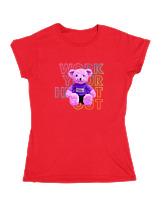 Κοριτσίστικο Κοντομανικο Παιδικό - Work Your Heart Out - Color Thumbnail Κόκκινο