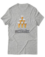 T-Shirt Αντρικό - Working On My Sixpack - Color Thumbnail Γκρι Μελανζέ