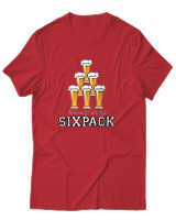 T-Shirt Αντρικό - Working On My Sixpack - Color Thumbnail Κόκκινο