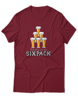 T-Shirt Αντρικό - Working On My Sixpack - Color Thumbnail Σκούρο Κόκκινο