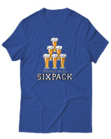 T-Shirt Αντρικό - Working On My Sixpack - Color Thumbnail Μπλε Ρουά