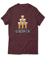 T-Shirt Αντρικό - Working On My Sixpack - Color Thumbnail Μπορντό