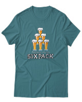 T-Shirt Αντρικό - Working On My Sixpack - Color Thumbnail Μπλε Πράσινο