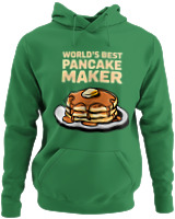 Φούτερ με κουκούλα - Worlds Best Pancake Maker - Color Thumbnail Kelly Green