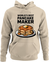 Φούτερ με κουκούλα - Worlds Best Pancake Maker - Color Thumbnail Μπέζ