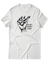 T-Shirt Αντρικό - Worlds Smallest Violin - Color Thumbnail Άσπρο
