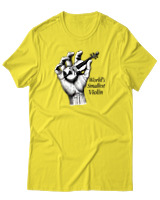 T-Shirt Αντρικό - Worlds Smallest Violin - Color Thumbnail Κίτρινο