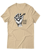 T-Shirt Αντρικό - Worlds Smallest Violin - Color Thumbnail Μπεζ
