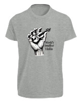 T-Shirt Fit Αντρικό - Worlds Smallest Violin - Color Thumbnail Γκρι Μελανζέ