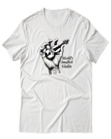 T-Shirt  Γυναικείο - Worlds Smallest Violin - Color Thumbnail Άσπρο