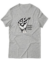 T-Shirt  Γυναικείο - Worlds Smallest Violin - Color Thumbnail Γκρί Μελανζέ