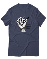 T-Shirt  Γυναικείο - Worlds Smallest Violin - Color Thumbnail Μπλέ Γκρί