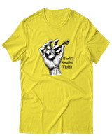 T-Shirt  Γυναικείο - Worlds Smallest Violin - Color Thumbnail Κίτρινο