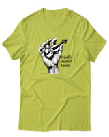 T-Shirt  Γυναικείο - Worlds Smallest Violin - Color Thumbnail Λαχανί