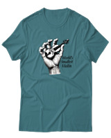 T-Shirt  Γυναικείο - Worlds Smallest Violin - Color Thumbnail Μπλέ Πράσινο