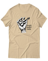 T-Shirt  Γυναικείο - Worlds Smallest Violin - Color Thumbnail Μπέζ