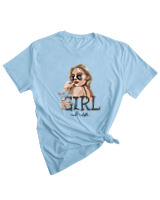 T-Shirt Woman Fashion Γυναικείο - Yeah Im A Girl - Color Thumbnail SKY BLUE