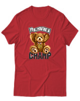 T-Shirt Αντρικό - Yes You Are A Champ - Color Thumbnail Κόκκινο