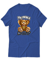 T-Shirt Αντρικό - Yes You Are A Champ - Color Thumbnail Μπλε Ρουά