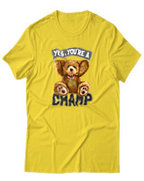 T-Shirt Αντρικό - Yes You Are A Champ - Color Thumbnail Χρυσό Κίτρινο